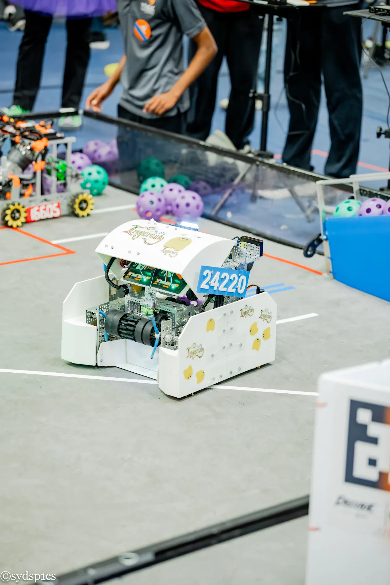 Our robot Ginny during a practice round